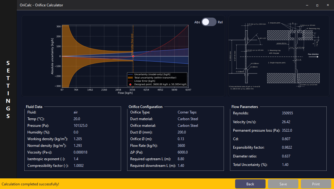 Orifice Flow Calculator Demo Preview
